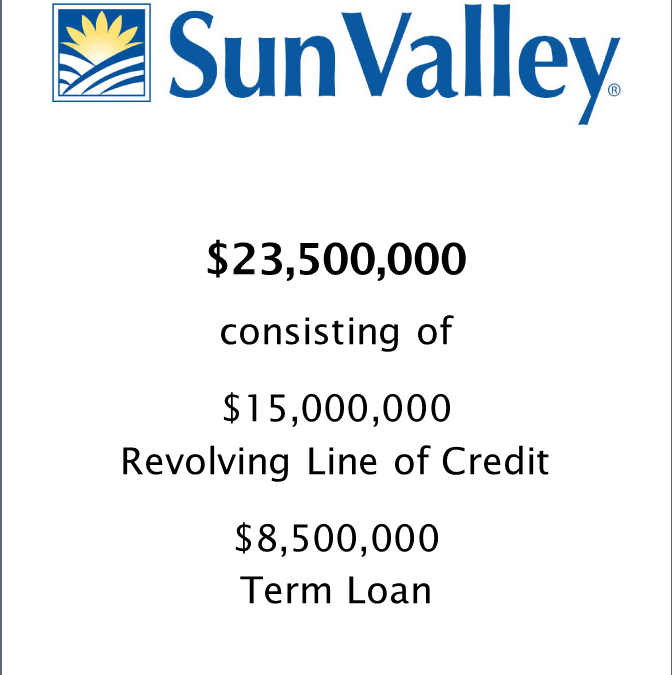 Armory Securities, LLC Announces $23.5 Million of New Financing for Sun Valley