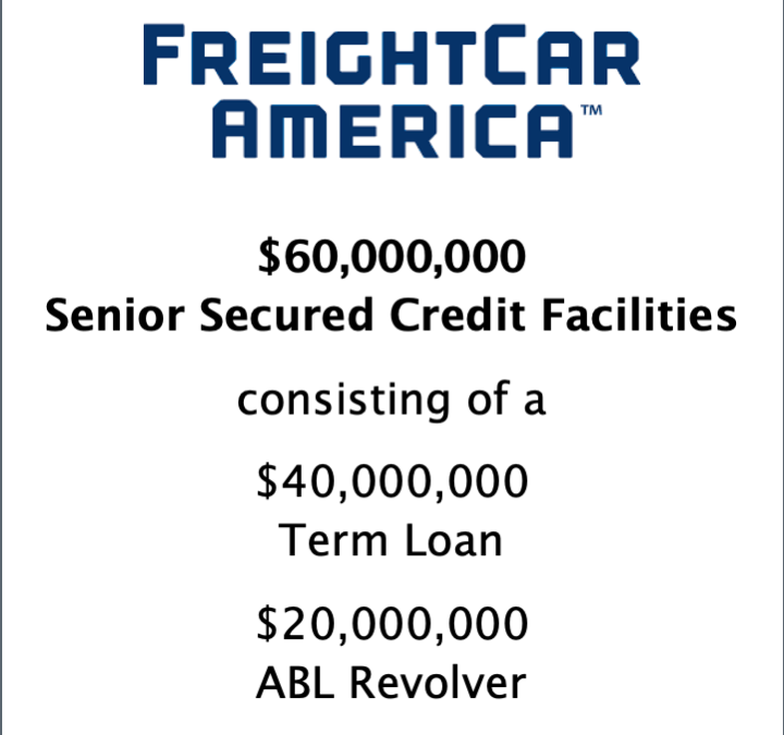 Armory Securities, LLC Announces FreightCar America Closed $60 million of New Financing