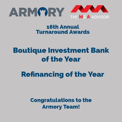 Armory Securities named Boutique Investment Banking Firm of the year at 16th Annual M&A Advisor Turnaround Awards